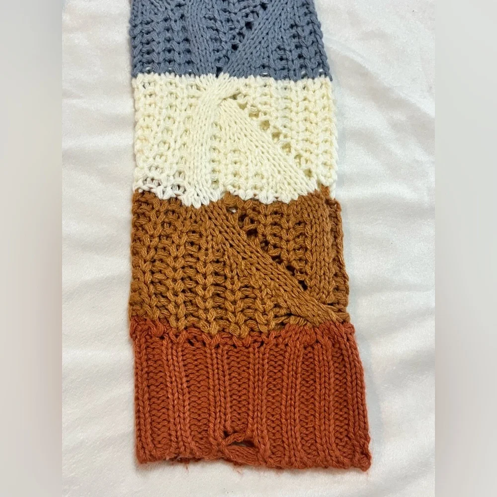 Hem & Thread Striped Multicolor Women's Fall Autumn Cozy Sweater Size Large - Picture 4 of 16